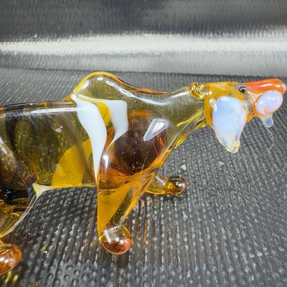 Venetian Art Glass Hand Blown Tiger Cat Hand Made Italian Glass Figurine Figure - Picture 13 of 14